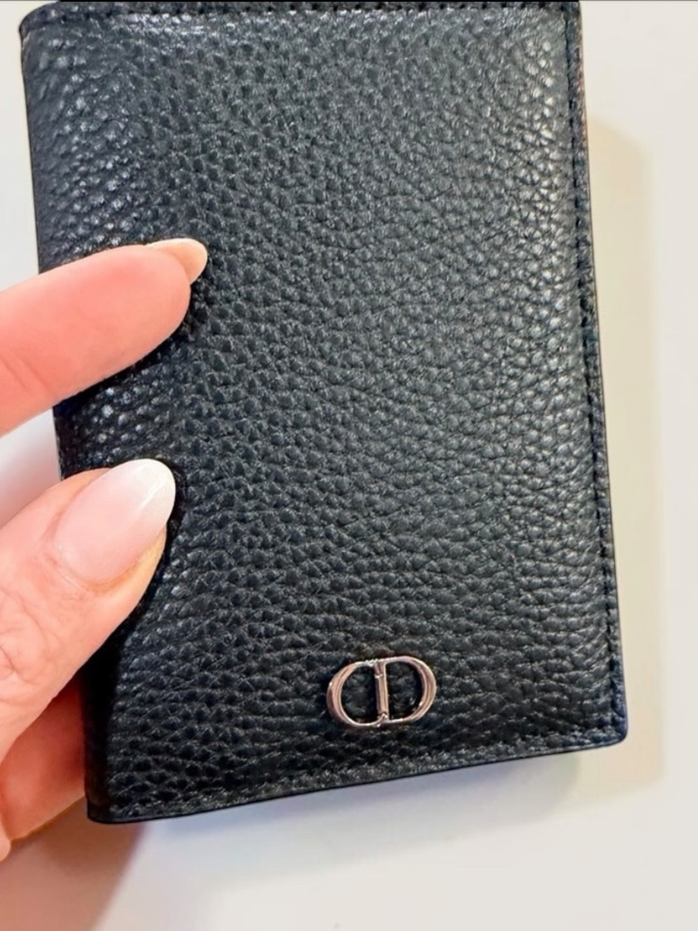 Dior Parfums Black Textured Leather Card Holder with dust bag - NIB - Picture 4 of 13